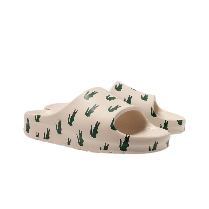 Dép Quai Ngang Lacoste Serve Slide 2.0 46CMA0043 Màu Trắng Kem Size 6