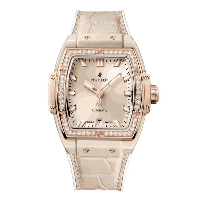 Đồng Hồ Hublot Spirit Of Bigbang Beige Ceramic King Gold Diamond 39mm Màu Be
