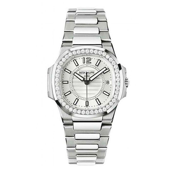 Đồng Hồ Nữ Patek Philippe Nautilus White Gold 32mm 7010G Màu Bạc
