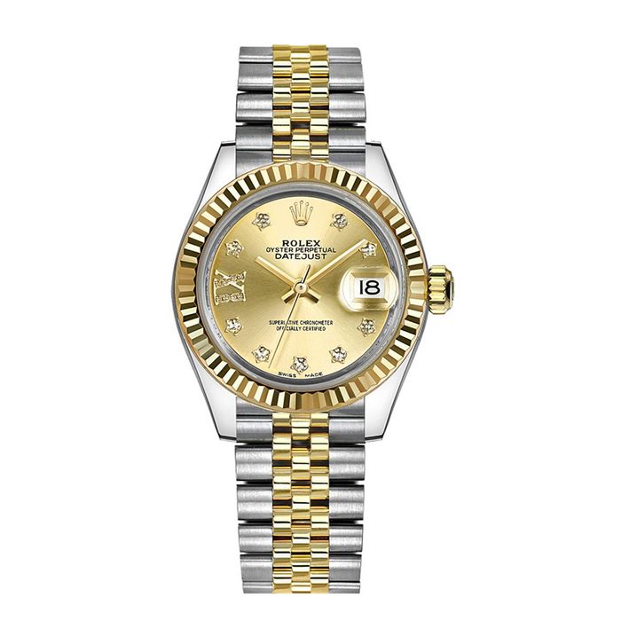 Đồng Hồ Nữ Rolex Datejust 28 Champange 279173  Màu Vàng Gold/Bạc