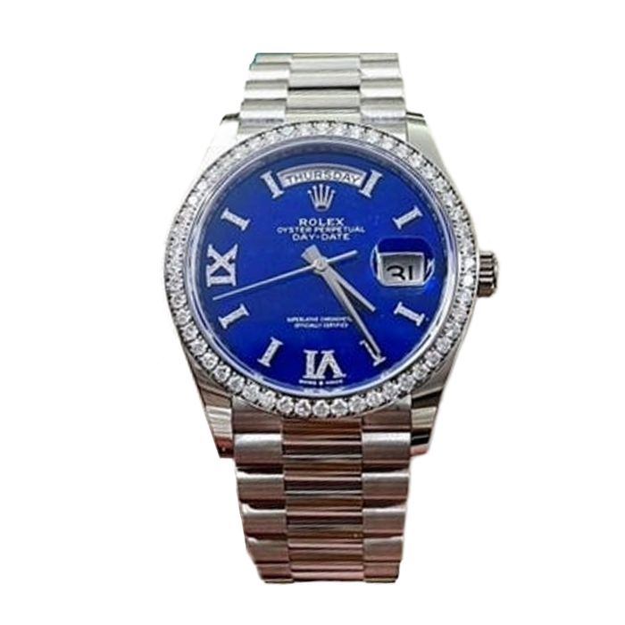 Đồng Hồ Rolex Daydate 128349RBR Turquoise 36mm Màu Bạc Xanh