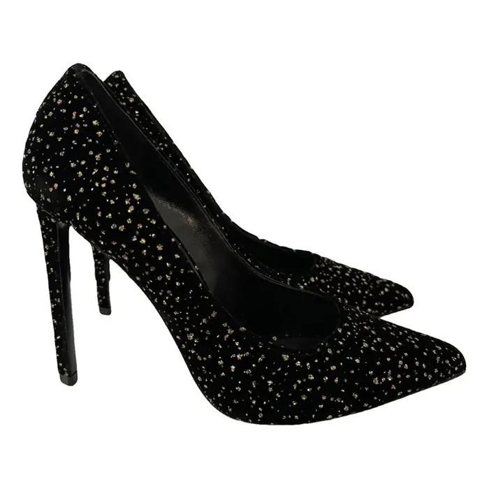 Giày Cao Gót Nữ Celine Velvet Heels Màu Đen Size 37