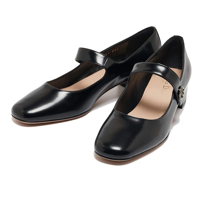 Giày Cao Gót Nữ Dior Black Leather D-Doll Pumps Màu Đen Size 34
