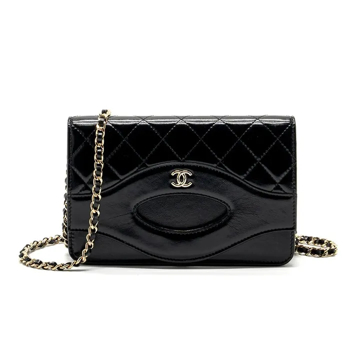 Túi Đeo Chéo Nữ Chanel 31 Wallet On Chain Shiny Calfskin Màu Đen