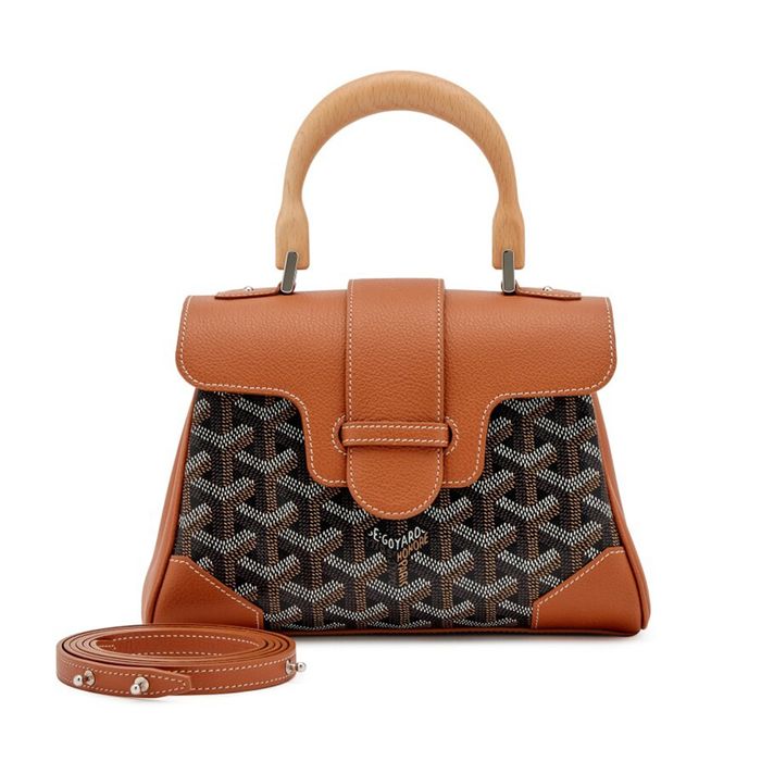 Túi Xách Nữ Goyard  Saigon Top Handle Bag Mini Màu Nâu