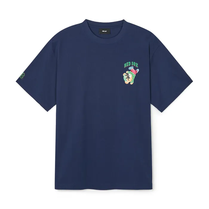 Áo Phông MLB Overfit Varsity Mega Bear Boston Red Sox Tshirt 3ATSE0243-43NYS Màu Xanh Navy Size L