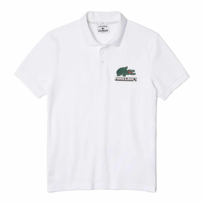 Áo Polo Nữ Lacoste x Minecraft Classic Fit Organic Cotton PH5026.001 Màu Trắng Size 34 (Form Lớn)