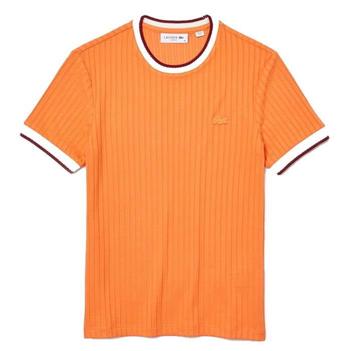 Áo Thun Nữ Lacoste Women's Crew Neck Fantasy Knit T-Shirt TF1188-51-NPB Màu Cam Size 36