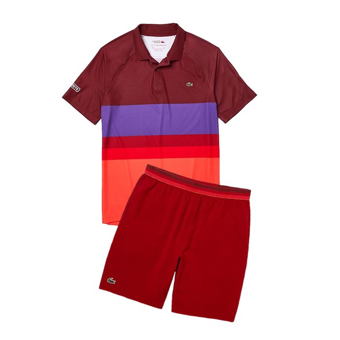 Bộ Quần Áo Cộc Tay Nam Lacoste Men’s Sport x Novak Djokovic DH6959/GH6906 Màu Đỏ Size 5