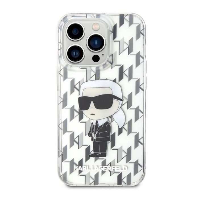 Ốp Điên Thoại Karl Lagerfeld IML Ikonik Monogram Hard Case For Iphone 15 Pro Max Trong Suốt
