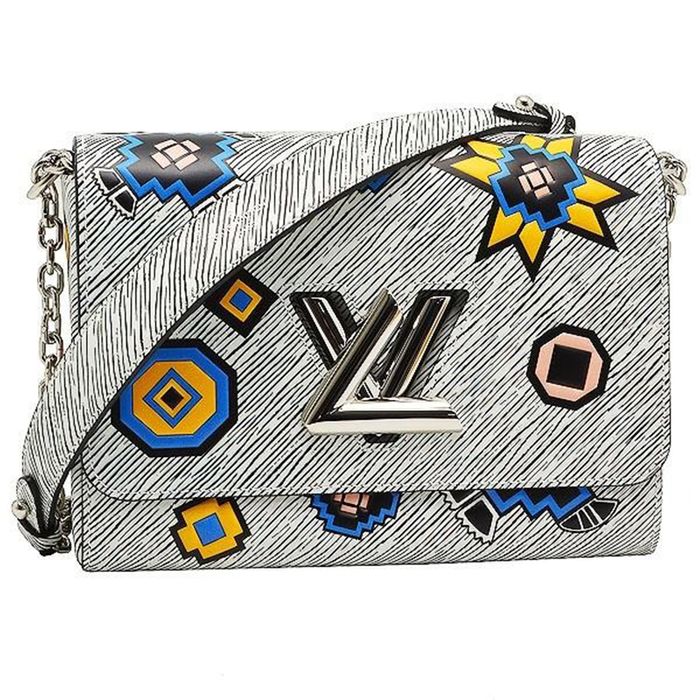 Túi Đeo Chéo Nữ Louis Vuitton LV Twist MM Epidenim Leather M50824 Bron Gris 2way Handbag Shoulder Bag Màu Xám