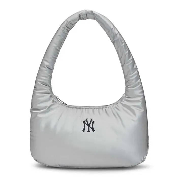 Túi Đeo Vai Nữ MLB Basic Luxleisure Nylon Hobo Bag New York Yankees 3ABQS044N-50SIS Màu Bạc