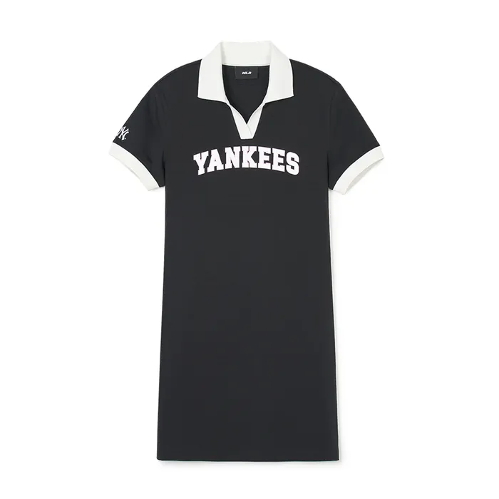 Váy Polo Nữ MLB Varsity Lettering Pique One-Piece New York Yankees 3FOPV0143-50BKS Màu Đen Size S
