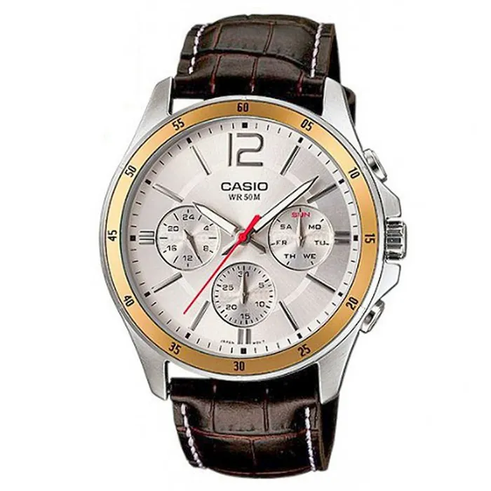 Đồng Hồ Nam Casio MTP-1374L-7AVDF Màu Nâu Trắng