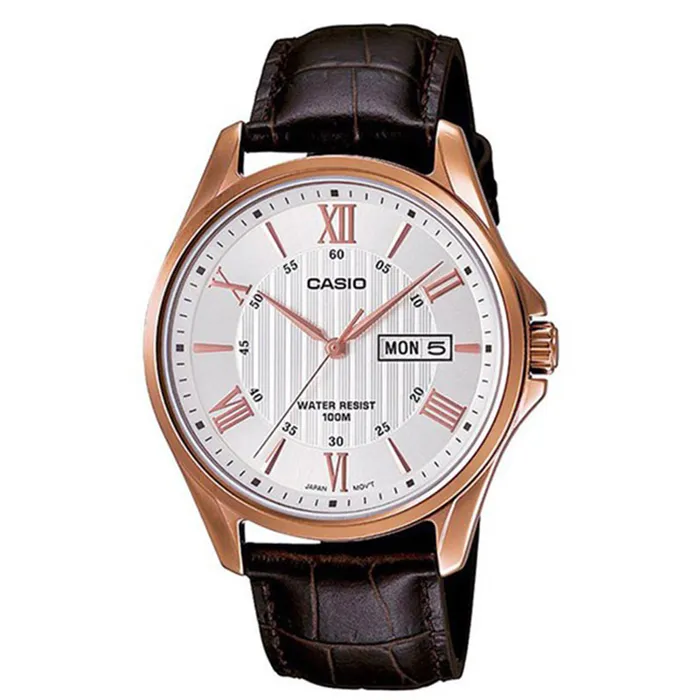 Đồng Hồ Nam Casio MTP-1384L-7AVDF Màu Nâu Trắng