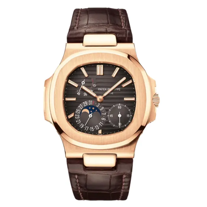 Đồng Hồ Patek Philippe Nautilus 5712R-001 Crocodile Skin Màu Nâu/ Vàng Hồng