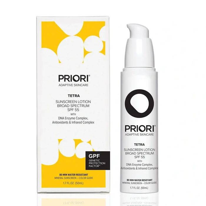 Kem Chống Nắng Phổ Rộng Priori Tetra Broad Spectrum SPF 55 With Universal Skin Tint 50ml