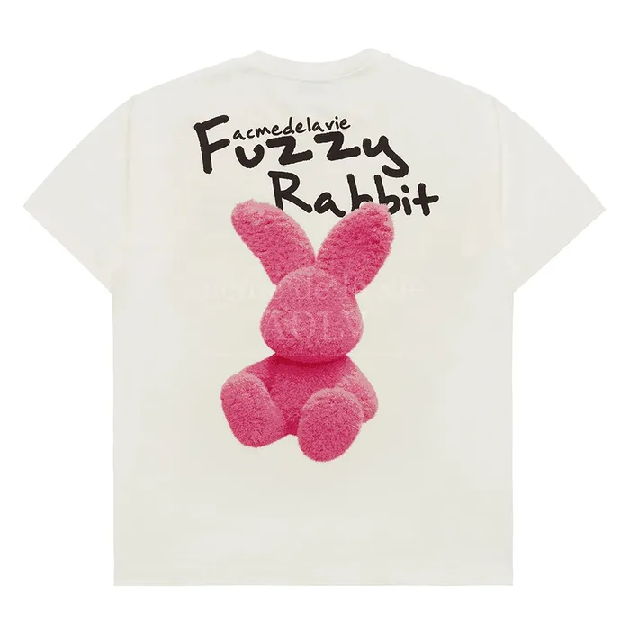 Áo Phông Acmé De La Vie ADLV Doodle Fuzzy Rabbit ADLV-24SS-SSAZFR-CRM Tshirt Màu Trắng Kem Size 1