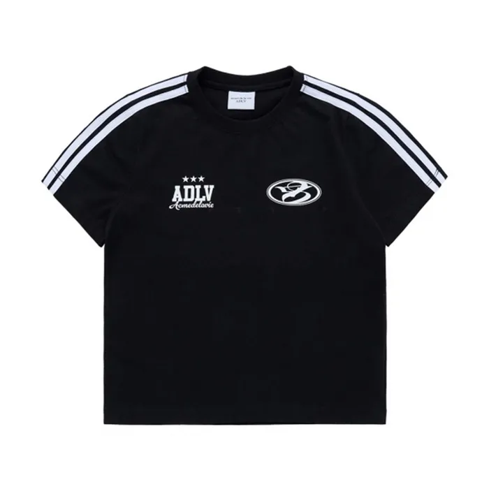 Áo Phông Nữ Acmé De La Vie ADLV Circle Symbol Track Crop T-Shirt Màu Đen