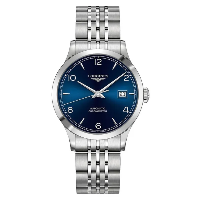 Đồng Hồ Nam Longines Record Automatic Chronometer L2.820.4.96.6 Màu Bạc Xanh Đậm