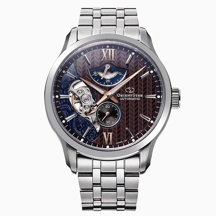 Đồng Hồ Nam Orient Star Mechanical Contemporary RK-AV0B02Y Màu Nâu Bạc