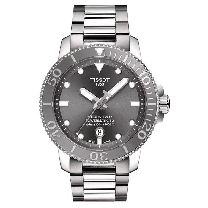 Đồng Hồ Nam Tissot Seastar 1000 Powermatic 80 T120.407.11.081.01 Màu Xám Bạc