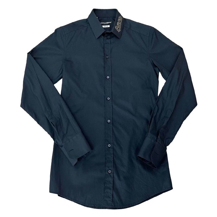 Áo Sơ Mi Nam Dolce & Gabbana D&G Gold Check Shirt G5DM6Z GE515 B0665 Màu Đen Size 37