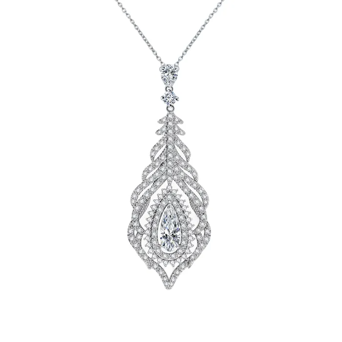 Dây Chuyền Nữ Kya Jewel Sparkling Feather N280 Màu Bạc