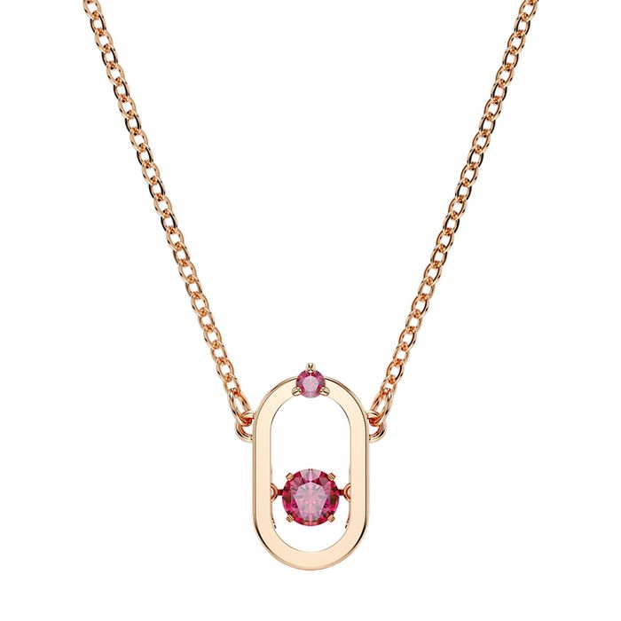 Dây Chuyền Nữ Swarovski Sparkling Dance Pendant Round Cut, Oval Shape, Red, Rose Gold-Tone Plated 5620550 Màu Đỏ