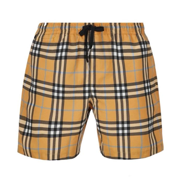 Quần Bơi Nam Burberry Plaid Drawstring Màu Beige Size L