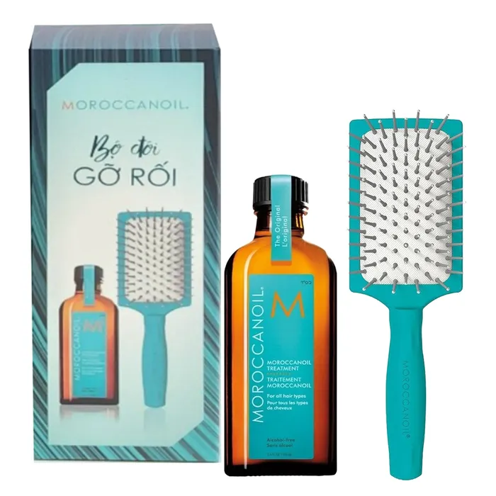 Bộ Sản PhẩmTinh Dầu Dưỡng Tóc Moroccanoil Treatment Oil 100ml + Lược Chải Tóc