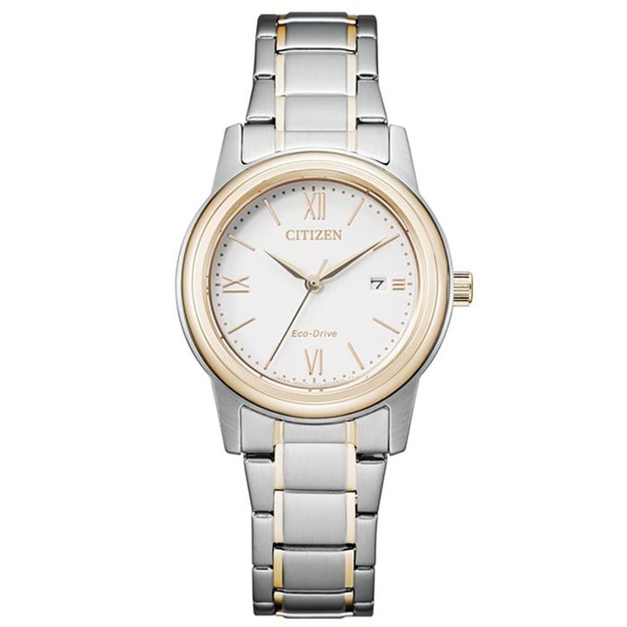 Đồng Hồ Nữ Citizen Eco-Drive Two Tone Dress Watch FE1226-82A Màu Bạc Trắng