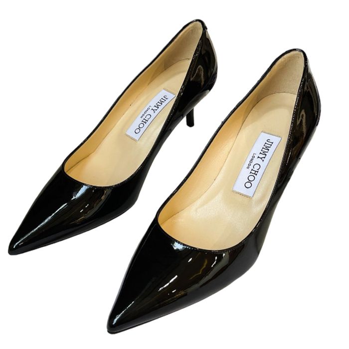 Giày Cao Gót Nữ Jimmy Choo Aza Pointy Toe Leather Kitten Heel Màu Đen Size 35
