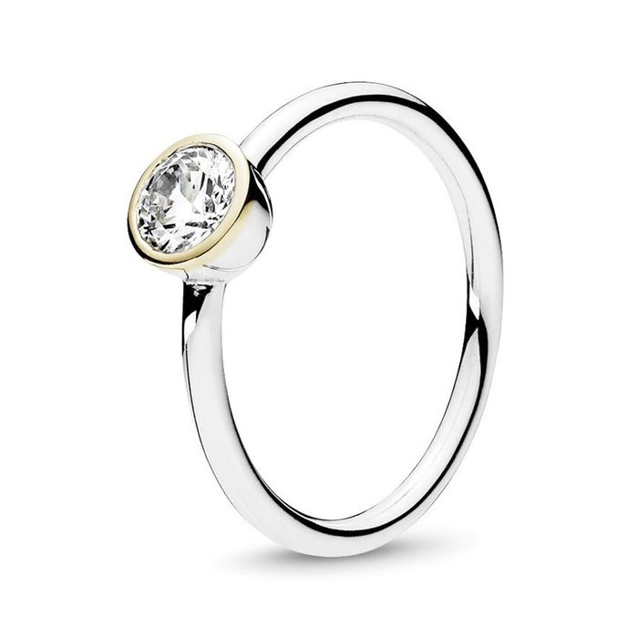 Nhẫn Nữ Pandora Silver Ring With 14k And Clear Cubic Zirconia 191043CZ Màu Bạc Size 60