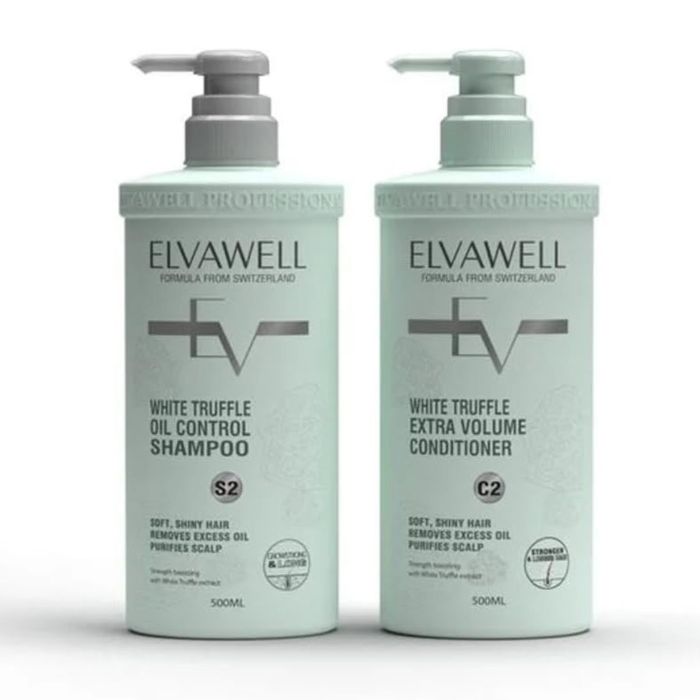 Set Dầu Gội Giảm Rụng Tóc Sạch Dầu Bết Elvawell (500ml x2)