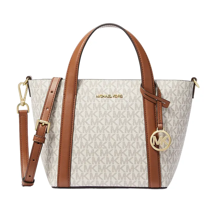 Túi Tote Nữ Michael Kors MK Pratt Signature Logo 35S4G3FM1B Màu Trắng