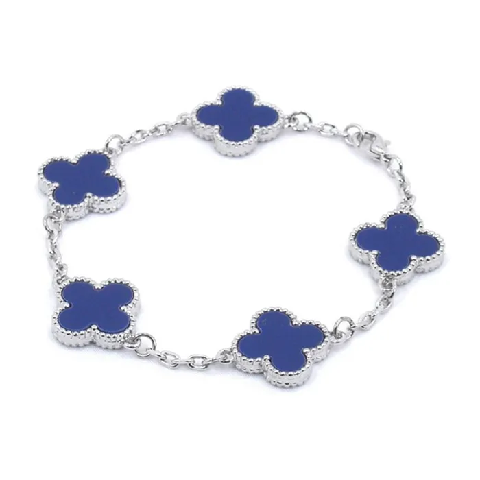 Vòng Đeo Tay Nữ Jewery Luxury 18K White Gold Bracelets Màu Bạc Xanh