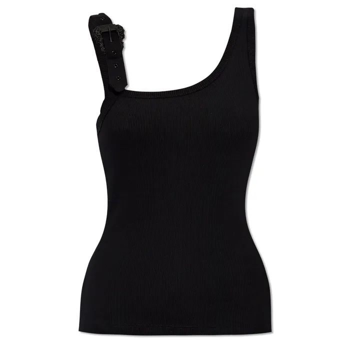 Áo Ba Lỗ Nữ Versace Jeans Couture Black With Baroque Buckle 76HAM625 J0004 899 Tank Top Màu Đen Size 38