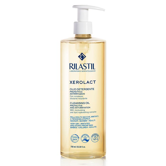 Dầu Tắm Hỗ Trợ Làm Sạch, Dưỡng Ẩm, Làm Sáng Da Rilastil Xerolact Cleansing Oil 750ml