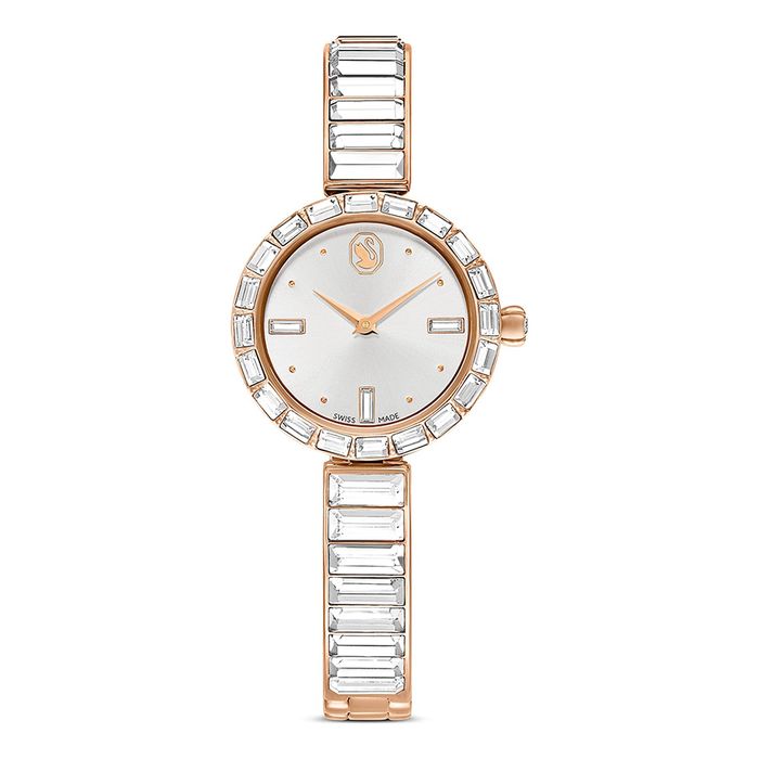 Đồng Hồ Nữ Swarovski Matrix Bangle Watch 5677484 Màu Trắng Phối Vàng Hồng 