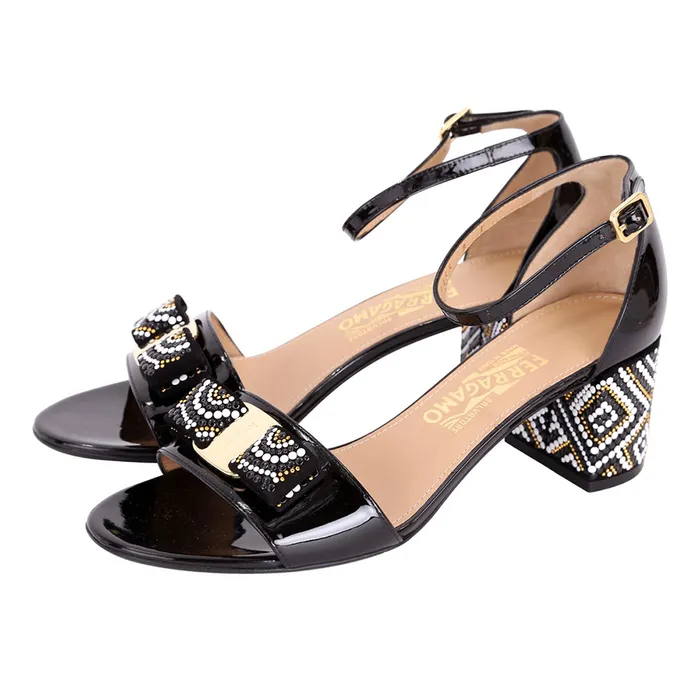 Giày Cao Gót Nữ Salvatore Ferragamo Gavinamosa Màu Đen Size 36.5