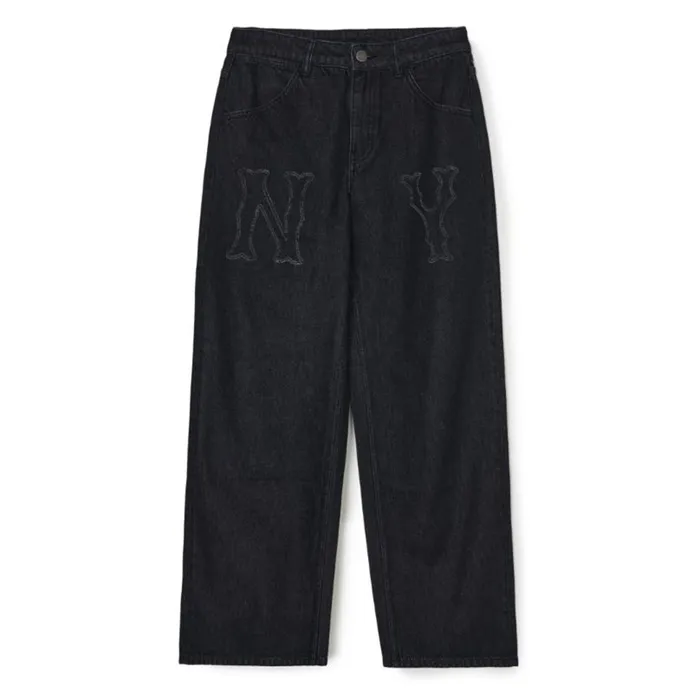 Quần Jean Nữ MLB Denim Coopers Mega Logo New York Yankees Denim Pants 3FDPB0544-50BKS Màu Đen Size XS