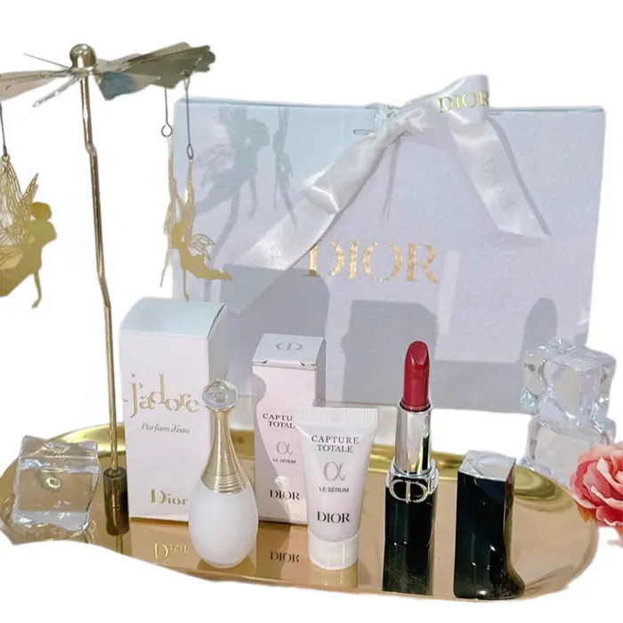 Set Nước Hoa Dior Jadore Parfum D'eau 5ml + Serum Dior Capture Totale 5ml + Son Dior 720 Set 3 Món
