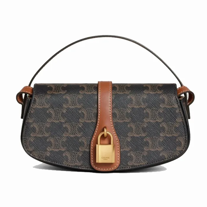 Túi Đeo Chéo Nữ Celine Clutch On Strap Tabou Màu Nâu Đen