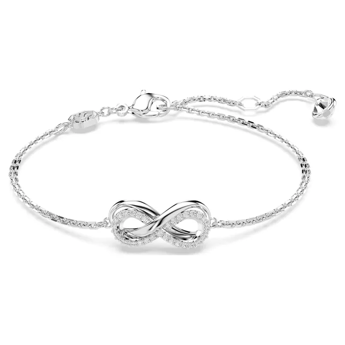Vòng Đeo Tay Nữ Swarovski Hyperbola Bracelet, Infinity, White, Rhodium Plated 5679664 Màu Bạc