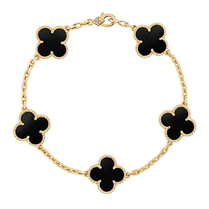 Vòng Đeo Tay Jewery Luxury Alhambra Onyx Gold 18k Yellow Gold Màu Vàng Gold Size 15mm