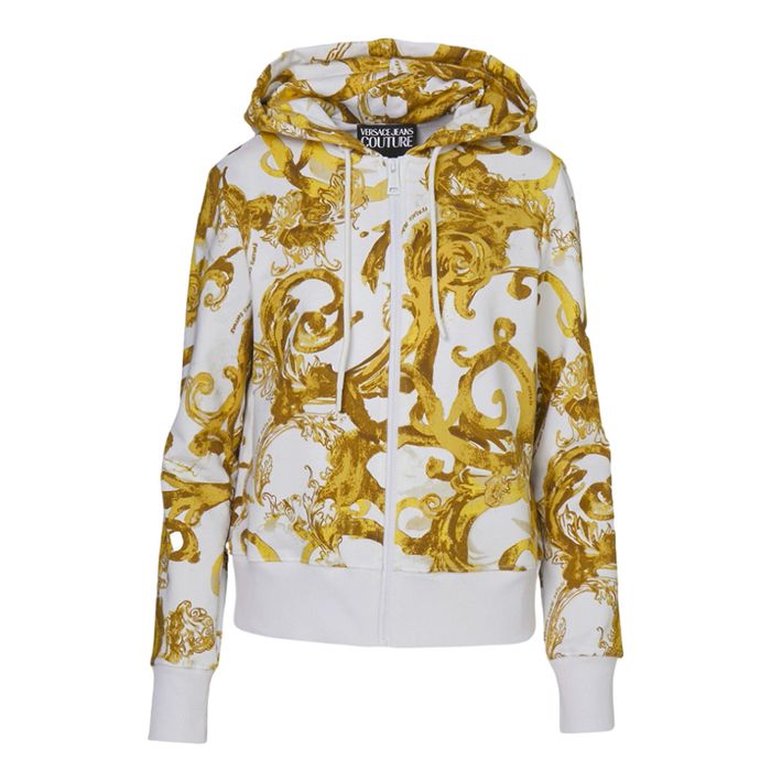 Áo Hoodie Nữ Versace Jeans Couture Sweatshirt 76HAI306 FS127 G03 Màu Trắng/Vàng Size M