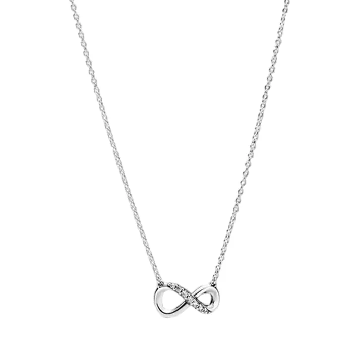 Dây Chuyền Pandora Sparkling Infinity Collier Necklace Màu Bạc QP