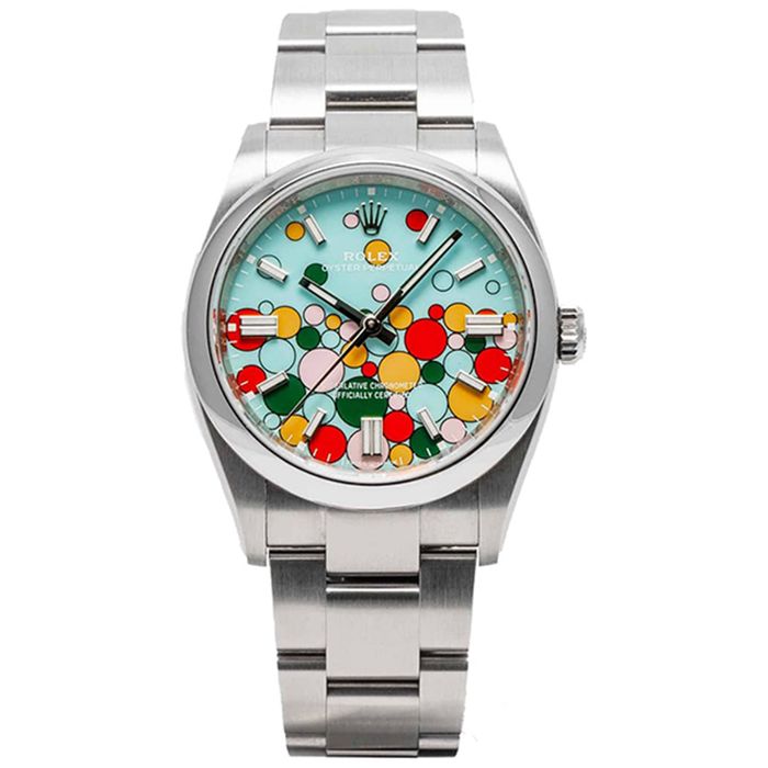 Đồng Hồ Nữ Rolex Oyster Perpetual 36mm Celebration Dial Automatic Chronometer 126000-0009 Màu Bạc Xanh