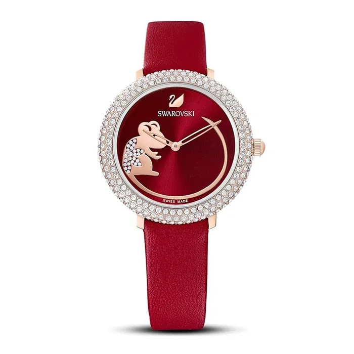 Đồng Hồ Nữ Swarovski Crystal Frost Red Women's Leather Watch 5519226 Màu Đỏ